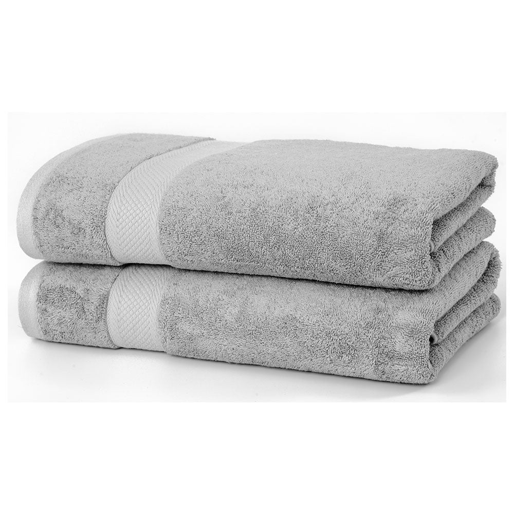 Eco-Melange Heather Gray Bath Towel Set 2 Bath Towels 2 Hand