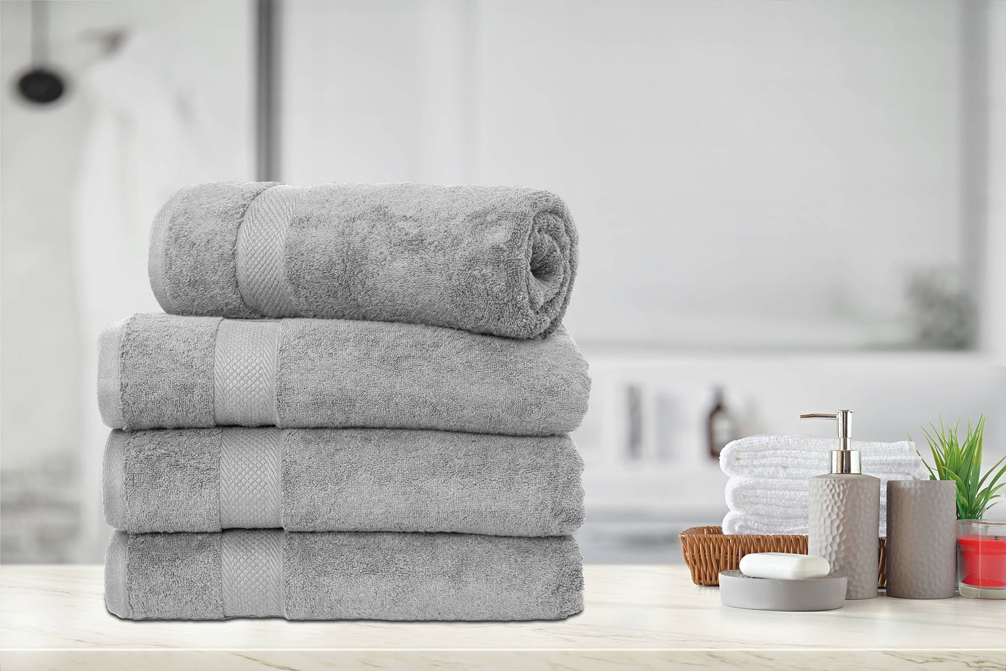 4 Pack Bath Towel - Gray